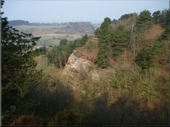 Looking across Musket's Hole to the sandstone cliff opposite
